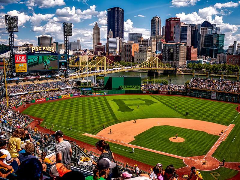 Fireworks at PNC Park after Pittsburgh Pirates Baseball game 4/30/2022 